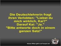 Die Deutschlehrerin fragt ihren Verlobten