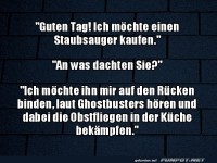 Staubsauger-Nutzer mit Geisterjagd-Ambitionen