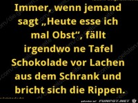 Schokolade bricht sich Rippen