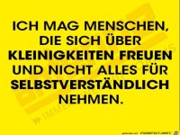 Kleinigkeiten freuen