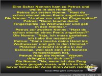 Eine Schar Nonnen kam zu Petrus und wollte in den Himmel