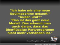 Ich habe mir eine neue Sp�lmaschine gekauft