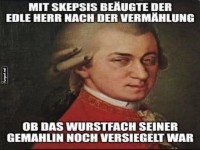 Skeptischer Blick nach der Verm�hlung