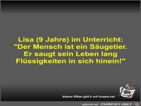 Lisa (9 Jahre) im Unterricht
