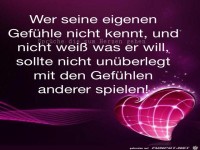 Wer seine eigenen Gefuehle nicht kennt