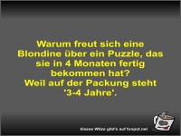 Warum freut sich eine Blondine ber ein Puzzle