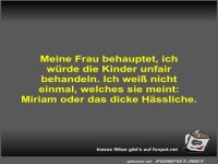 Meine Frau behauptet, ich würde die Kinder unfair behandeln