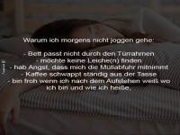 Morgens nicht joggen: Gr�nde