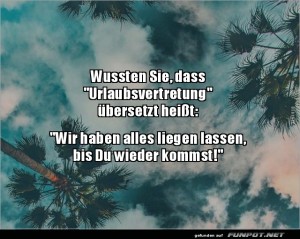 fun-Bild: Das hei&szlig;t Urlaubsvertretung