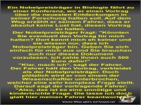 Ein Nobelpreisträger in Biologie fährt zu einer Konferenz