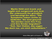Martin fhlt sich krank und begibt sich sorgenvoll zum Arzt