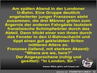 Am späten Abend in der Londoner U-Bahn