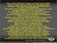 Ein alter Italiener liegt sterbend im Bett