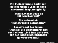 Witz �ber Jungen und Mutter im Bad