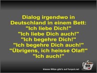 Dialog irgendwo in Deutschland in einem Bett