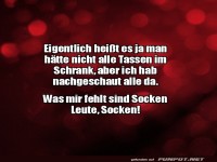 Ich suche nicht Tassen, sondern Socken!
