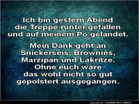 Dank an Sigkeiten fr weichen Sturz