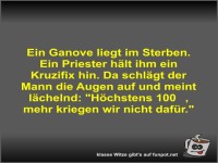 Ein Ganove liegt im Sterben