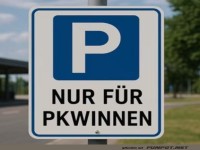 Parkplatz nur f�r PKWinnen