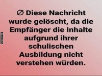 Nachricht aufgrund Schulbildung gelscht