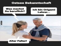 Origami-Lehrer trifft Witzbold am Strand