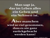 alles ein Geben und Nehmen......