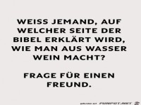 Wie macht man aus Wasser Wein?