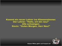 Kommt ein neuer Lehrer ins Klassenzimmer