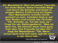 Ein Mantafahrer f�hrt mit seiner Freundin vor einen Baum