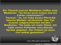 Ein Tierarzt und ein Mediziner treffen sich