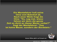Ein Mantafahrer holt seine Oma vom Bahnhof ab