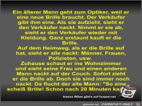 Ein �lterer Mann geht zum Optiker