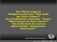 Der Pfarrer fragt im Religionsunterricht