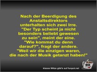 Nach der Beerdigung des Anstaltsdirektors unterhalten sich