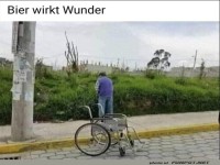 Rollstuhl vergessen: Bier macht's m�glich!