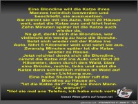 Eine Blondine will die Katze ihres Mannes heimlich...