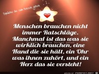 Menschen brauchen nicht immer