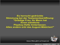 Es herrscht gedr�ckte Stimmung bei der Testamentser�ffnung