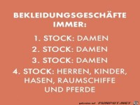 In Bekleidungsgeschften immer