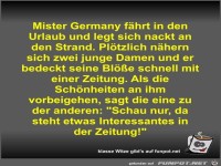 Mister Germany fhrt in den Urlaub und legt sich nackt an...