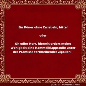 fun-Bild: Bestelle deinen Döner stilvoll ohne Zwiebeln