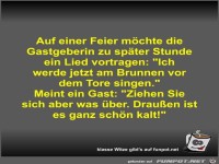 Auf einer Feier mchte die Gastgeberin zu spter Stunde ein