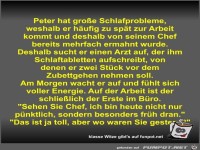 Peter hat gro�e Schlafprobleme