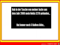 Habe in der Tasche von meiner Jacke...