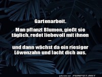 Humor in der Gartenarbeit