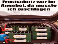 Bier im Kofferraum: Winterfest und durstig!