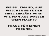 Wie macht man aus Wasser Wein?