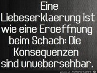 Eine Liebeserkl�rung ist wie eine Er�ffnung beim Schach