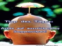 Kreativer Sonnenschutz fr Glatzkpfe!