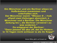 Ein M�nchner und ein Berliner sitzen im Hofbr�uhaus...